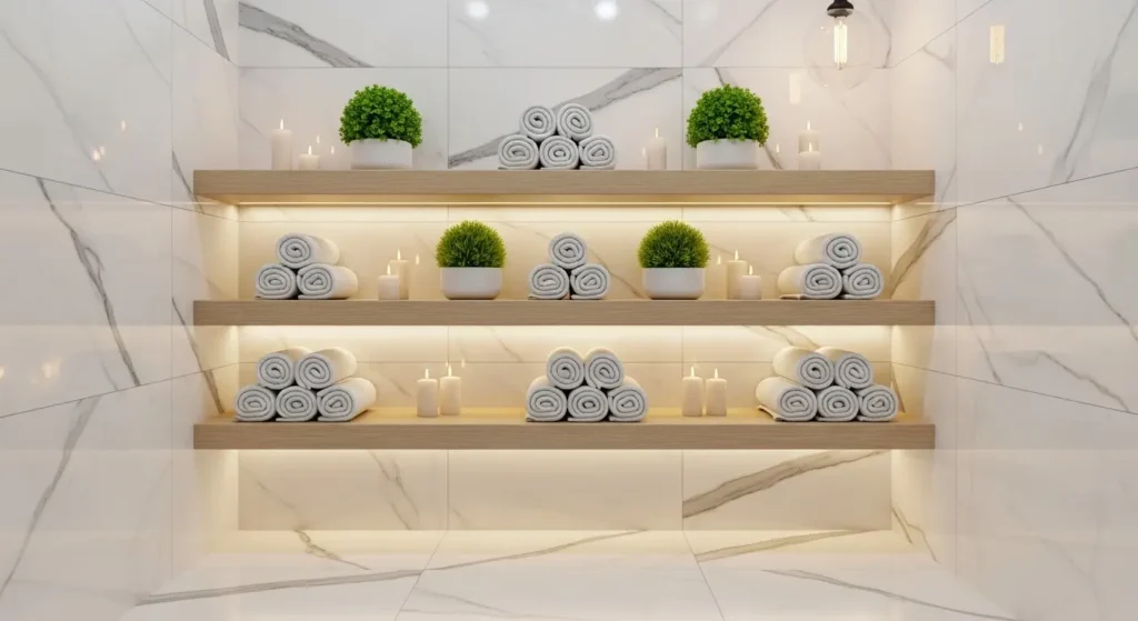 Over-the-Toilet Bathroom Towel Storage Ideas